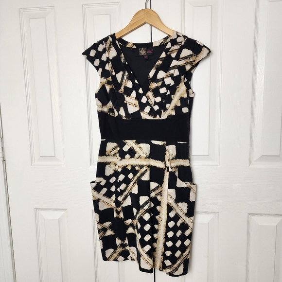 Frock! By Tracy Reese Geometric Print Sleeveless Sheath V-Neck Dress Size 2 - Picture 1 of 8